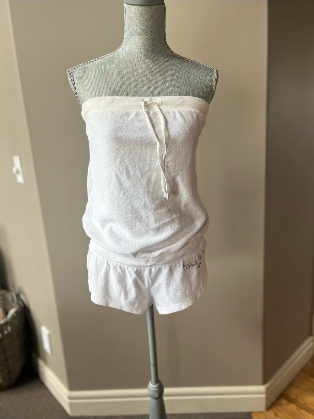 Baby Phat White Strapless Terry Romper